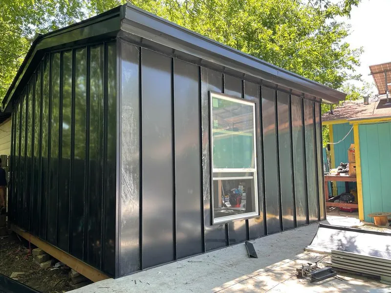 Black standing seam metal wall panels for Metal Roof Installation in Plumas Lake